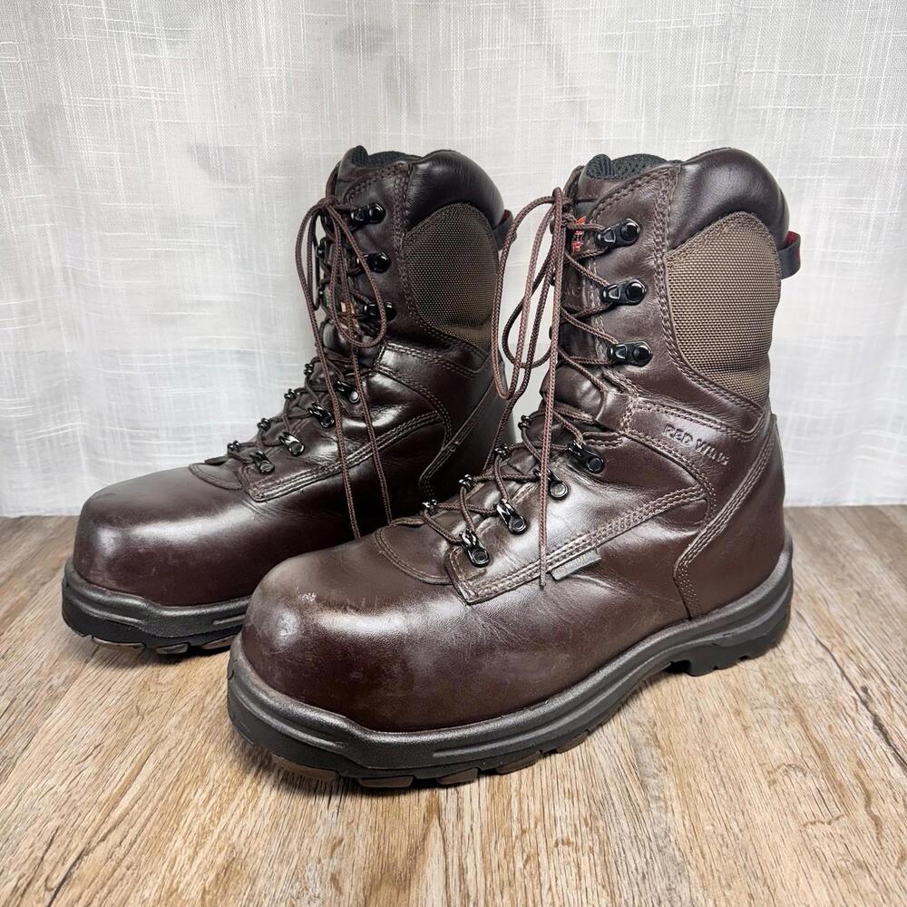 Red Wing Leather 8” Insulated Work Boot Sz11 Extra Wide Brown 800g lace up Steel